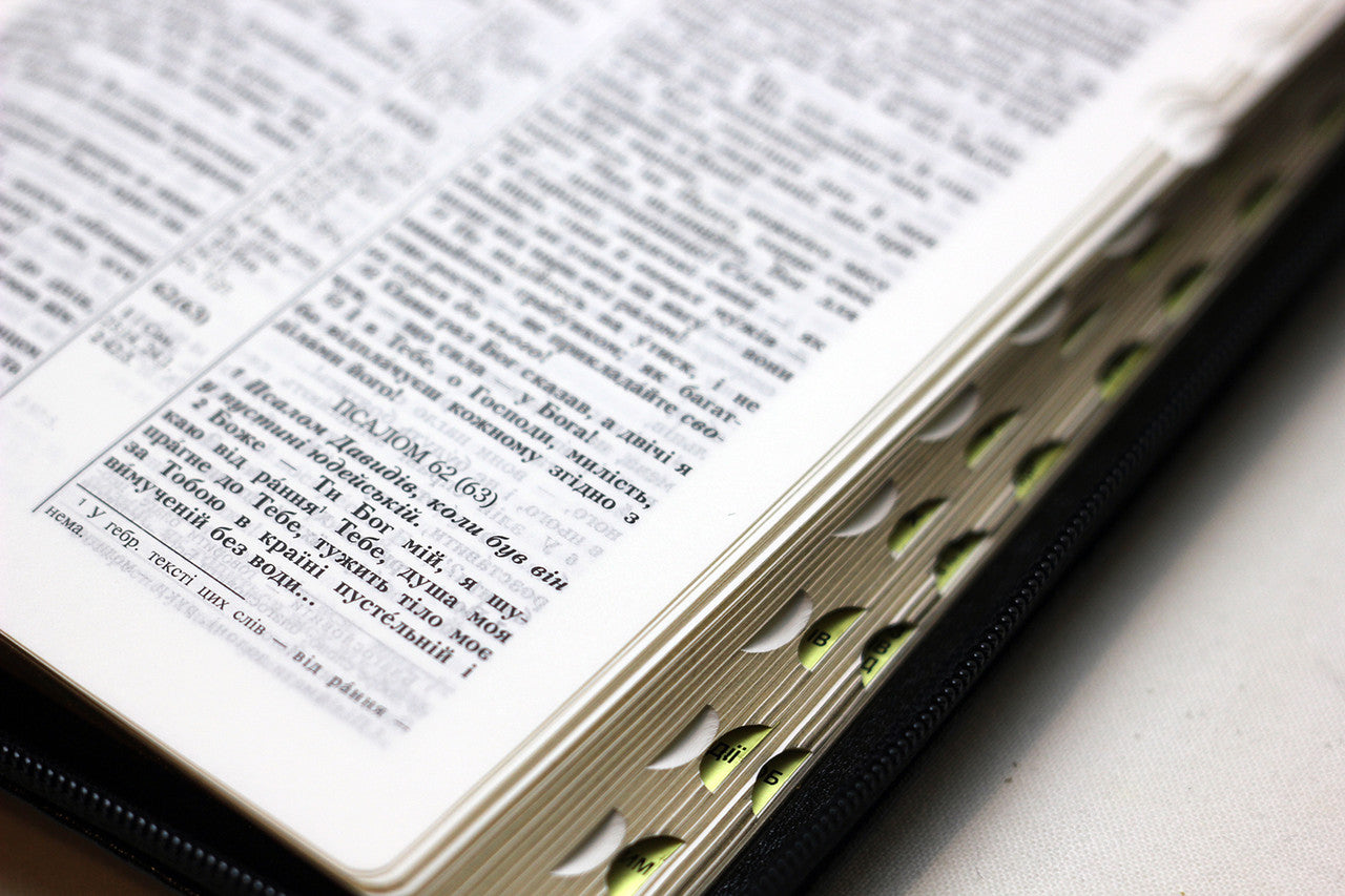 Ukrainian Bible – Premium Leather Zipper with Thumb Index and Gold Edges (13 × 18.5 cm), Ohienko – Image 5