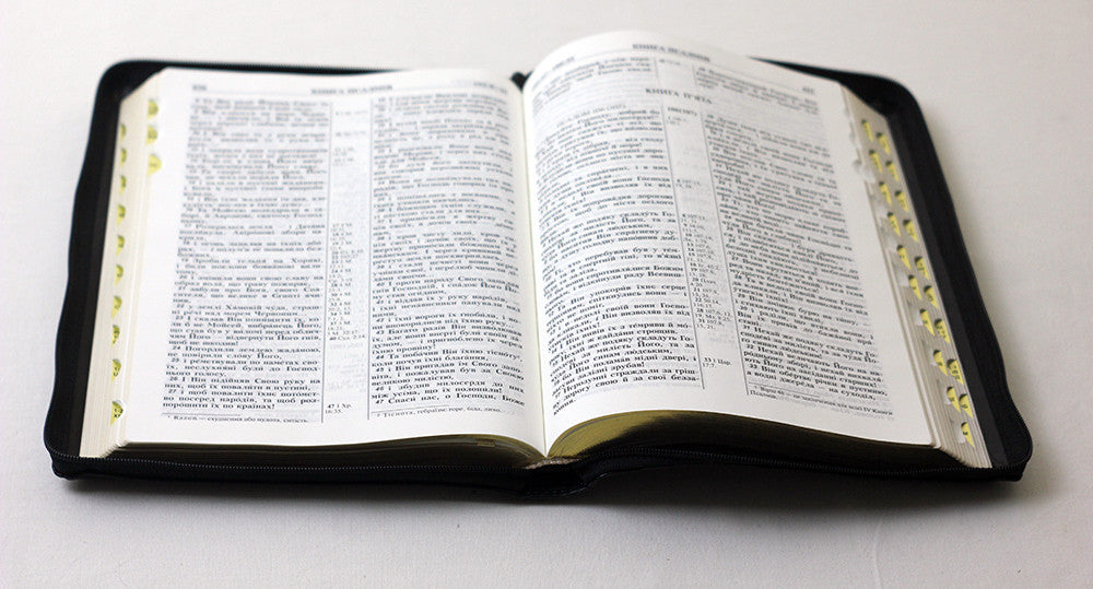 Ukrainian Bible – Ohienko translation, Leatherette, Zipper, Thumb Index, Gold edges