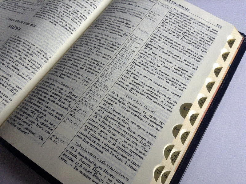 Ukrainian Bible – Ohienko translation, Leather / verify, Softcover, Thumb Index, 17x24 см