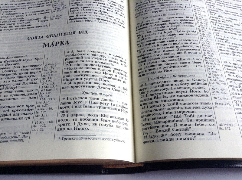 Ukrainian Bible – Ohienko translation, Leather / verify, Softcover, Thumb Index, 17x24 см