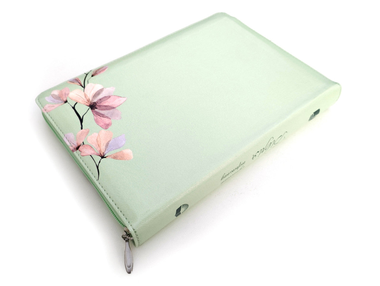 Ukrainian Bible – Light Green Floral Leatherette Zipper Hardcover with Thumb Index, Modern Translation – Image 3
