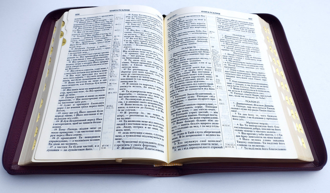 Ukrainian Bible – Gray-Blue Leatherette Zipper Hardcover with Thumb Index (18 × 25 cm), Modern Translation – Image 4