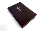 Ukrainian Bible – Burgundy Premium Leather Softcover with Thumb Index (15 × 20.5 cm), Modern Translation