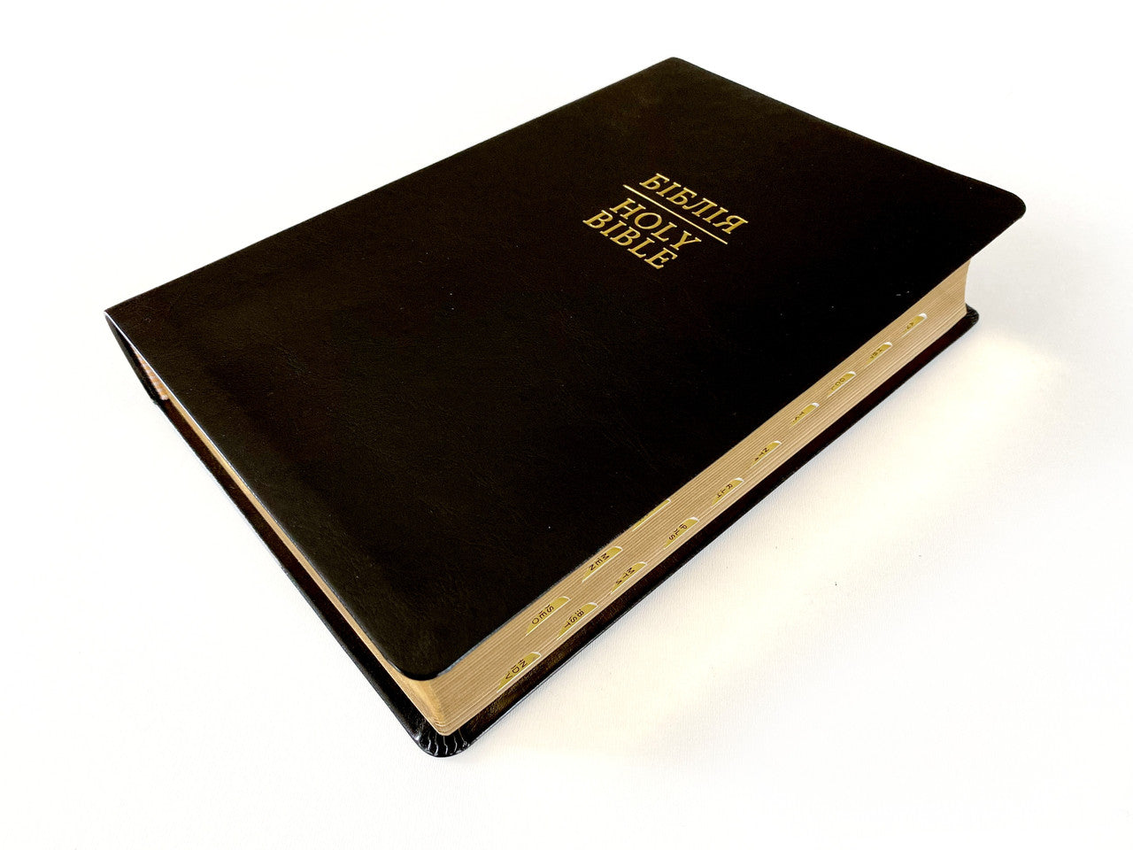 Parallel Ukrainian-English Bible – Black Leatherette Hardcover with Thumb Index and Gold Edges, Ohienko / NASB – Image 2