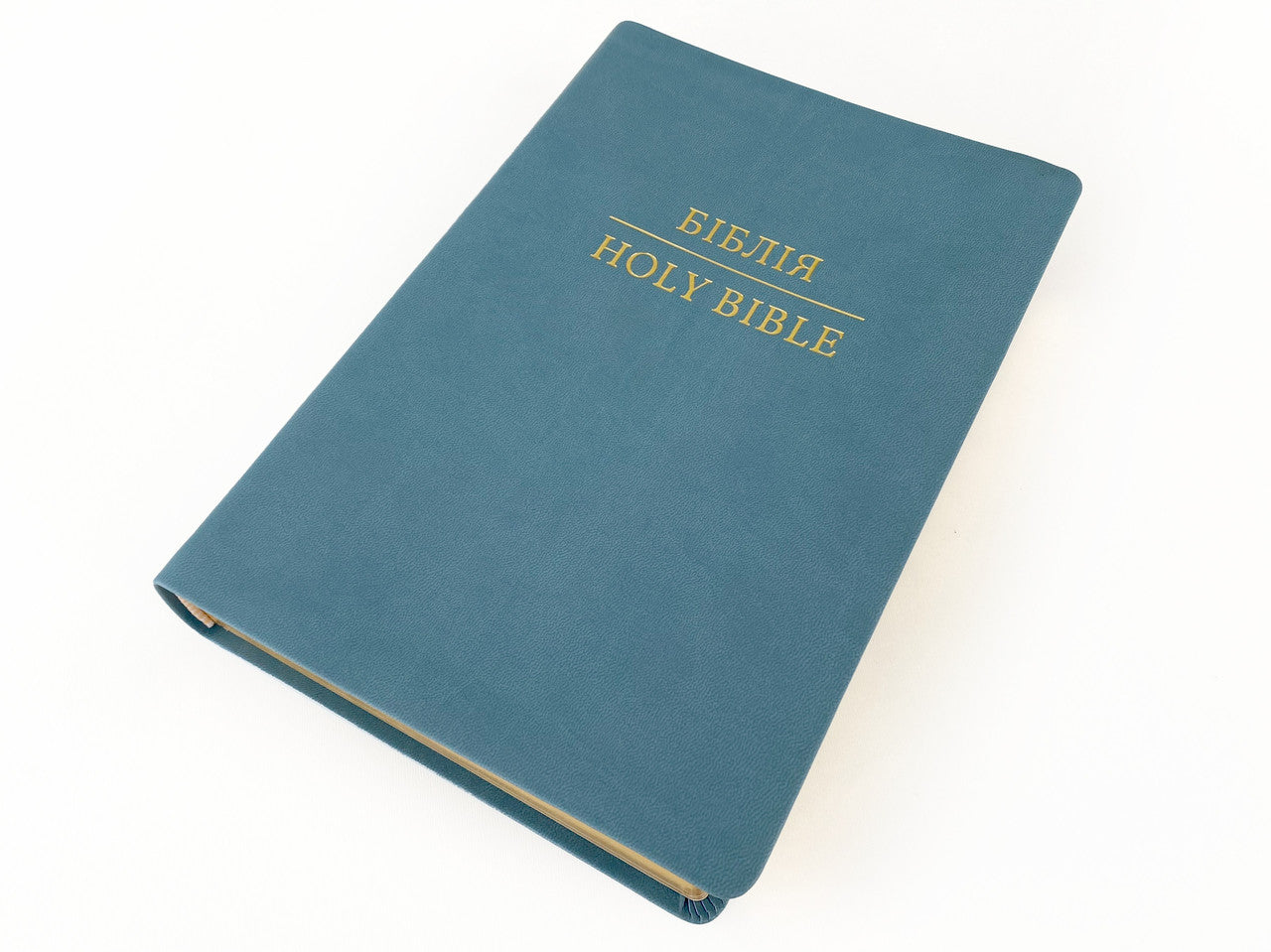 Parallel Ukrainian-English Bible – Turquoise Leatherette Hardcover with Thumb Index and Gold Edges, Ohienko / NASB