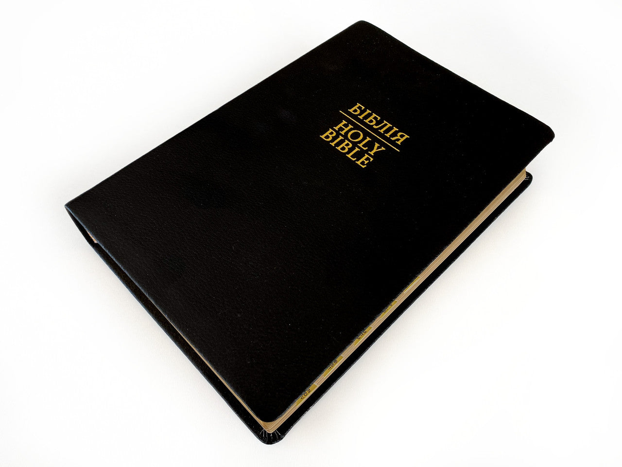 Parallel Ukrainian-English Bible – Black Premium Leather Hardcover with Thumb Index and Gold Edges, Ohienko / NASB
